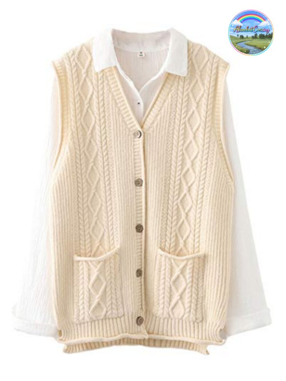 Womens Knit Sweater Vest V-Neck Button Down Sleeveless Cardigan with Pockets